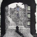 Lonely Figure and Warehouses