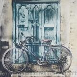 Old Green Door and Bicycle