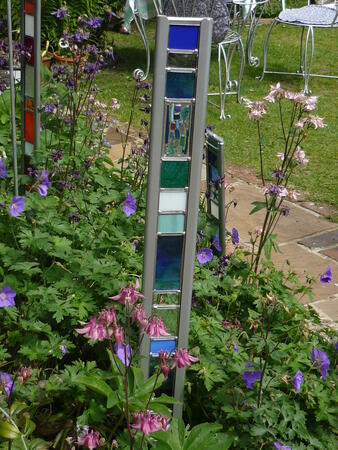 Blues and Turquoise Garden Glass