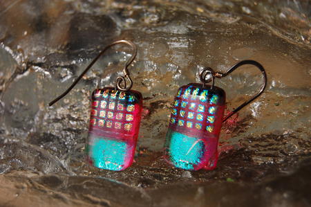 Glass Earrings Pink Pineapple