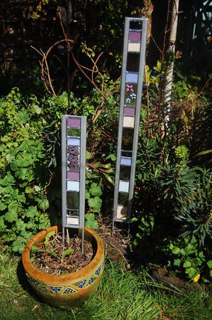Garden Glass Mauve Pair