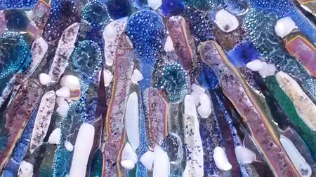 Blue and white orb detail