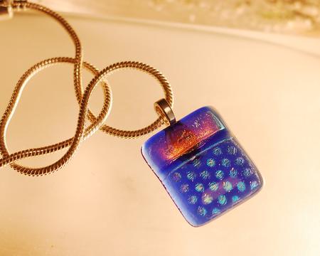 Hot Blue Pebble Necklace