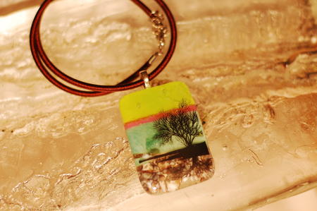 Yellow Green Tree of Life Pendant