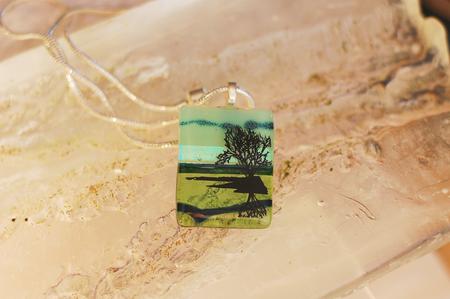 Tree of Life Green Sunset Pendant 