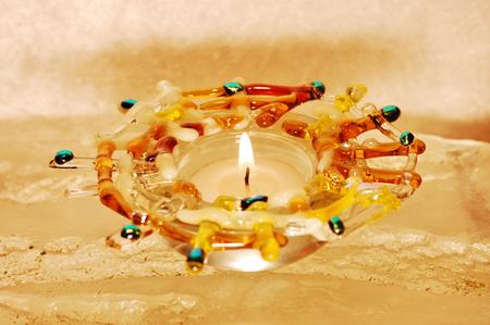 Yellow Brown Sparkle Tea Light