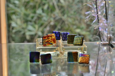 Fused Glass Cuff-links 