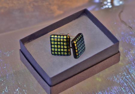 Dichroic Check Cuff-links