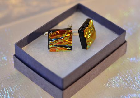 Orange Dichroic Brooch
