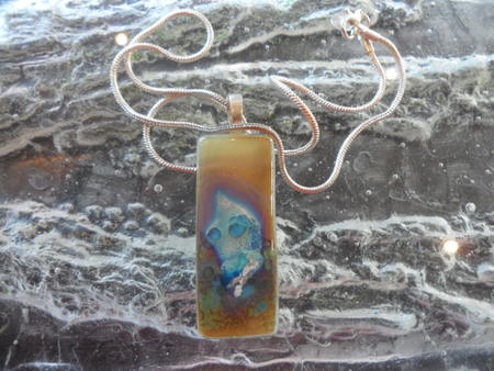 Golden Pendant Silver Chain