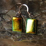 Glass Earrings Golden Forest