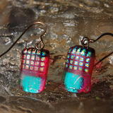 Glass Earrings Pink Pineapple