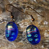 Glass Earrings Topaz Gold