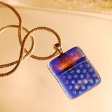 Hot Blue Pebble Necklace