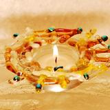 Yellow Brown Sparkle Tea Light