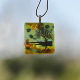 Green Autumn Tree of Life Pendant