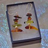 Autumn Resin and Gemstone Earrings