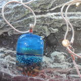 Light Blue Pendant Silver Chain