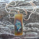 Golden Pendant Silver Chain