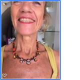 orange and brown beaded necklace