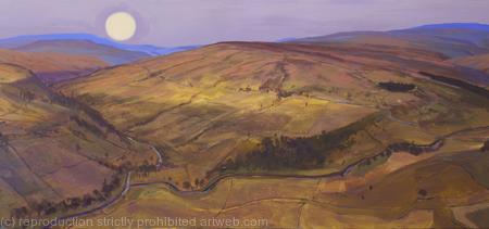 Harvest Moon over Burnhope Seat