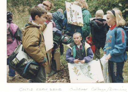 Outdoor art class for kids from Easington Colliery Primary School
