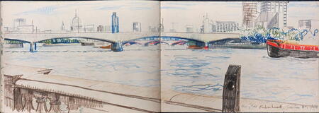 London Bridge from Embankment looking towards Nat West Tower July 1997