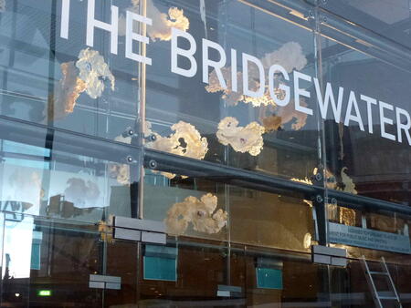 Bridgewater Hall Manchester, paper cloud installation 'Host' 2016.