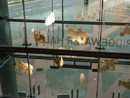 Bridgewater Hall main entrance vestibule with 'Host' installation 2016