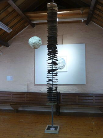 Installation of 'Pointer' at Brantwood, Coniston, Cumbria, 2015