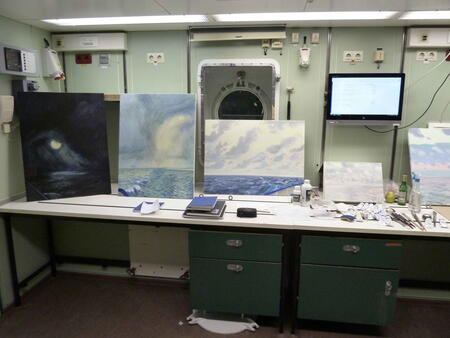 My mini studio on the Polarstern