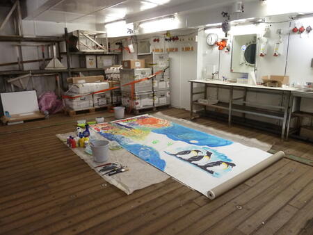 The mural starts to extend.