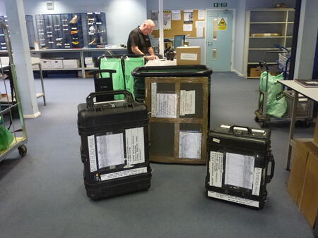 Some of my art research gear ready for dispatch from Northumbria University mail room Oct 2016