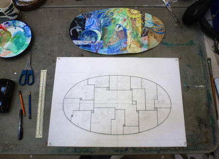 Stage 1 design showing 'jigsaw' pattern for proposed 17 pieces 