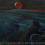 Eclipse over frozen river