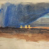 Cow Gate sunset and storm cloud, Newcastle upon Tyne