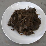 Cooked grass before mashing, straining, bleaching and casting