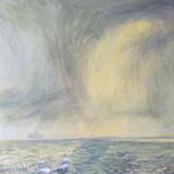 Passing a container ship north of Holland