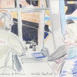 Winch operator and Chief Scientist chatting in the control room during a CTD deployment to the ocean bottom.