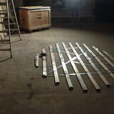 Stage 4 installation - unpacking in Blue House Museum Helgoland 16th May 2017