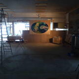 Artwork in Blue House Museum prior to unveiling ceremony