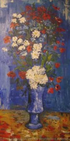 Flowers in a Blue Vase