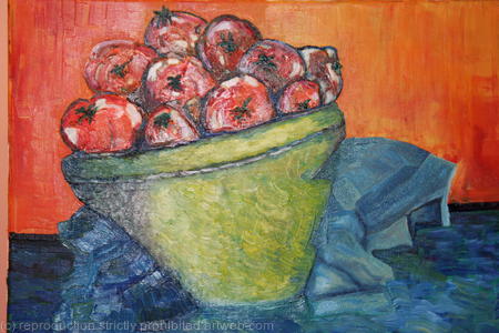 Green Vase of Fruit