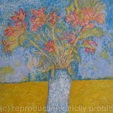 Blue Vase on Yellow Cloth