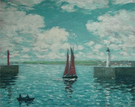 harbour mouth, anstruther, sunny day