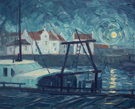 nocturne: full moon over the gyles, pittenweem