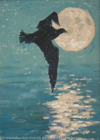 gull against reflected moon I