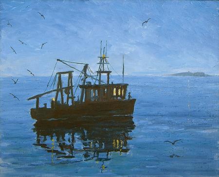 nocturne: fishing boat near may island