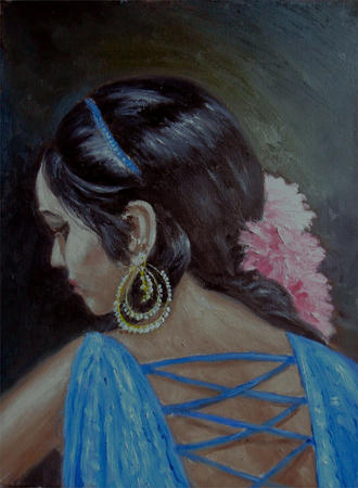 girl with a many-pearled earring [sohini banerjee in dance costume]