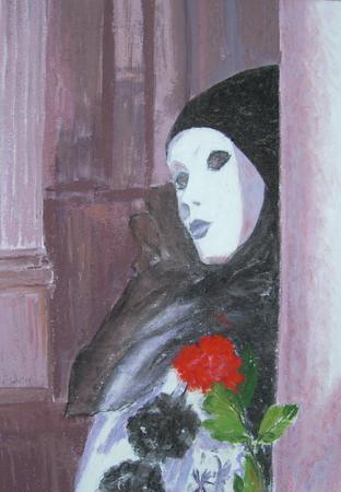 pierrot, head and shoulders, venice carnival